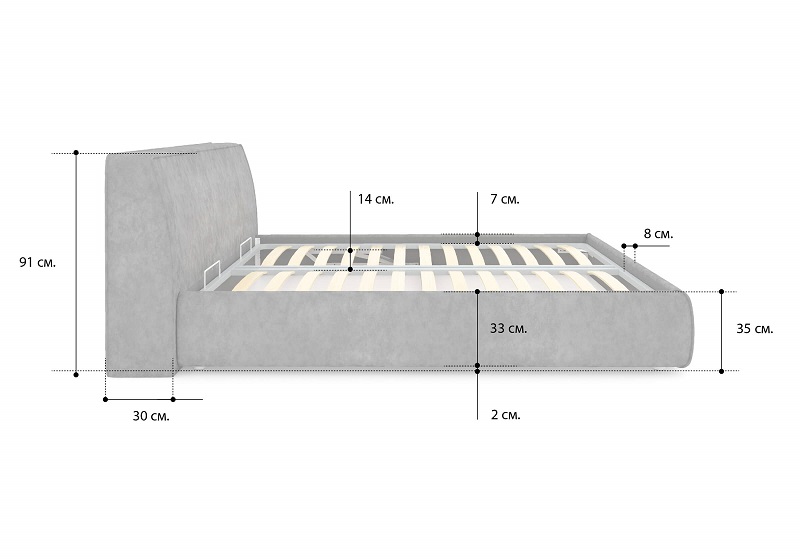 Мягкая кровать Altea 200х200 с подъемным механизмом, велюр Энигма десерт
