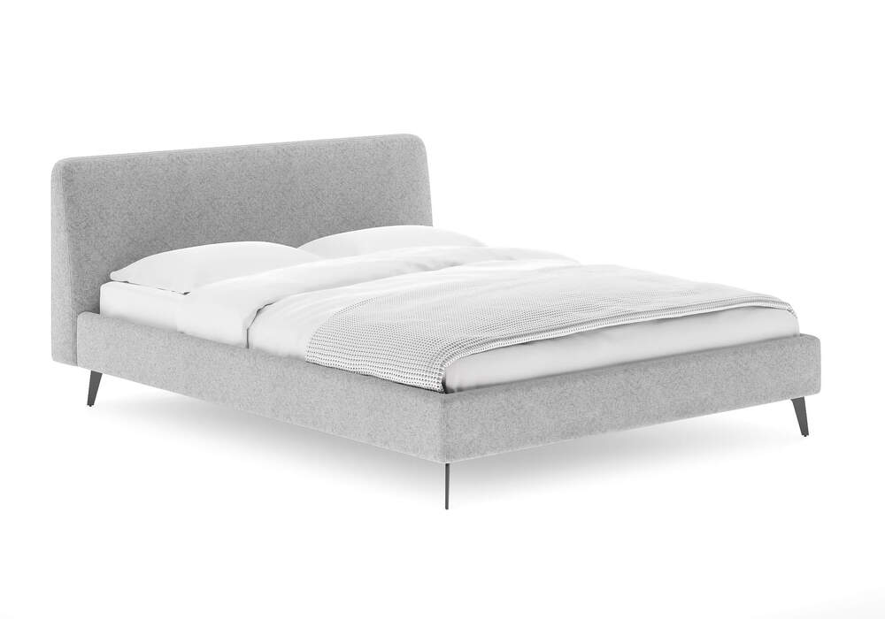 Мягкая кровать Boston 180х200, кашемир светло-серый