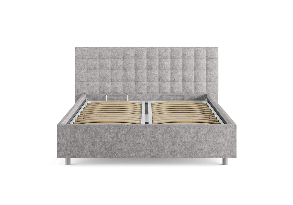 Мягкая кровать Siena 180х200 с подъемным механизмом, велюр Велутто светло-серый