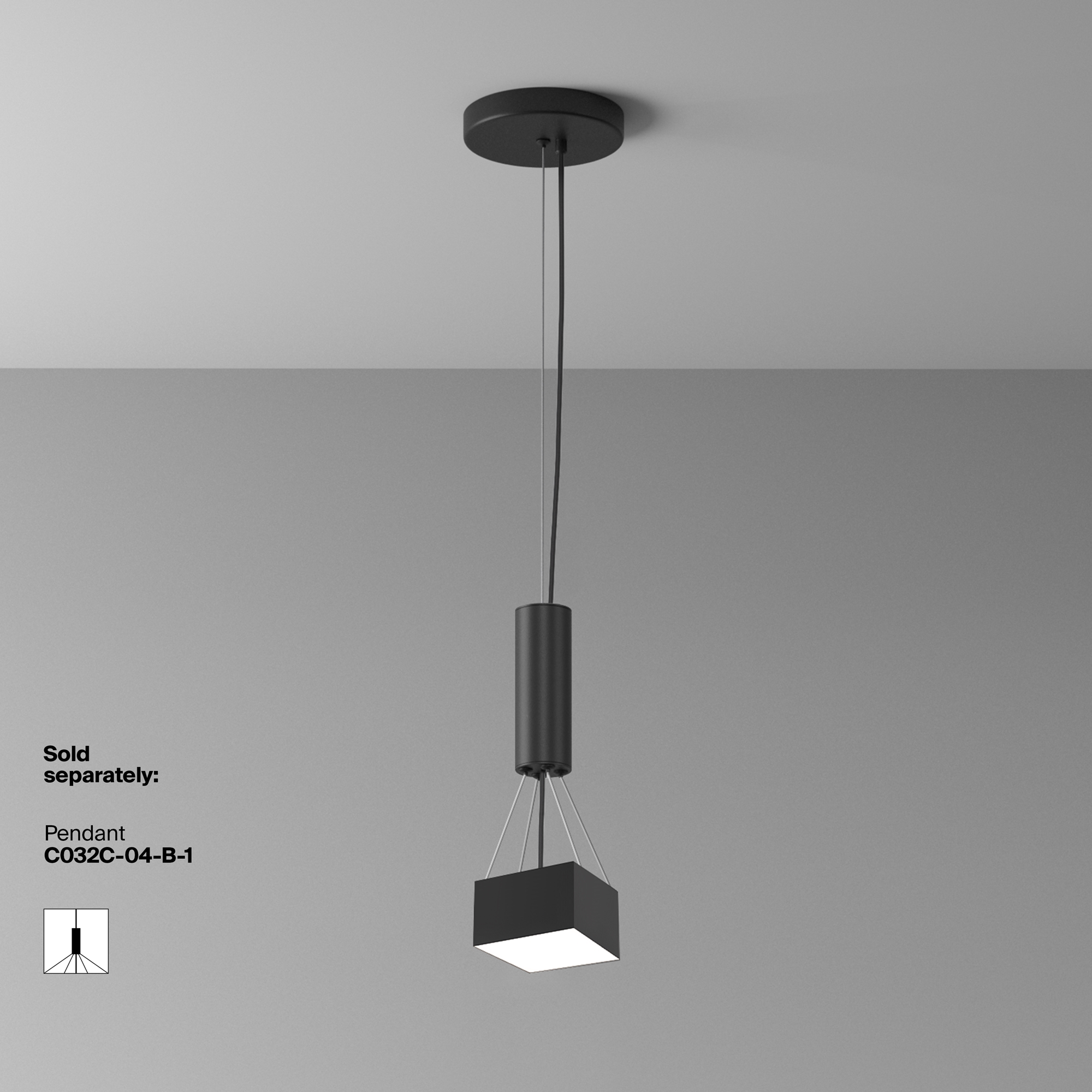 Потолочный светильник Technical C032CL-12W4K-SQ-B