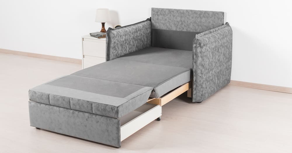 Кресло-кровать Виола 85, велюр серый
