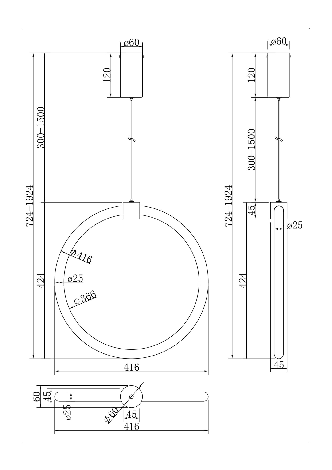 Подвесной светильник Maytoni MOD315PL-L20G3K