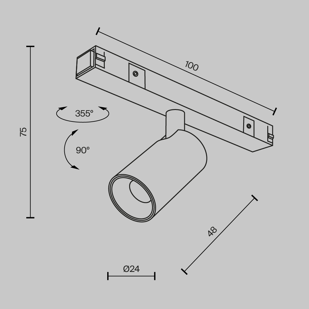 Трековый светильник Technical TR176-1-3WTW-M-B