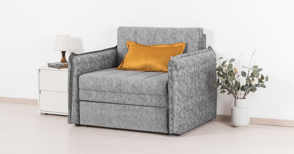 Кресло-кровать Виола 85, велюр серый