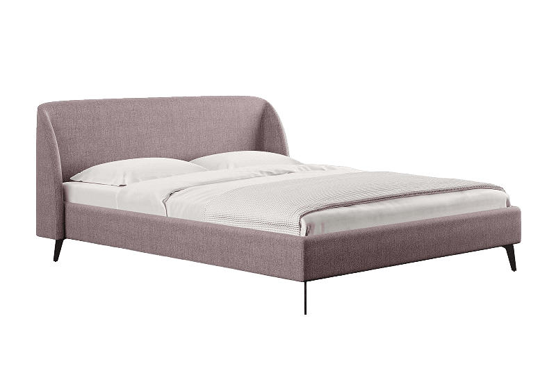 Мягкая кровать Rosa 160х200, кашемир розовый