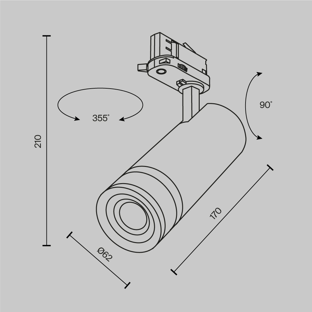 Трековый светильник Technical TR198-3-20W4K-Z-W