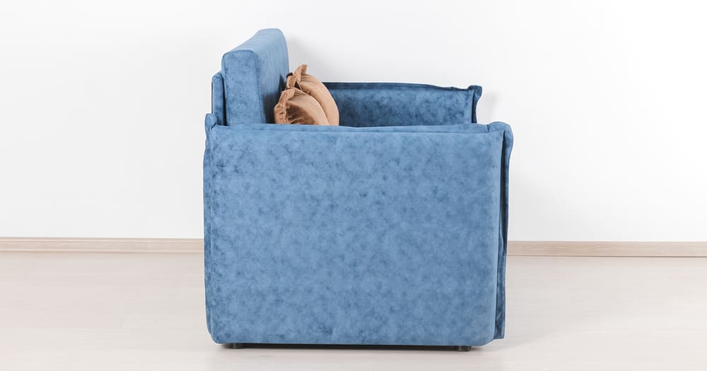 Прямой диван-кровать Виола 120, велюр темно-синий