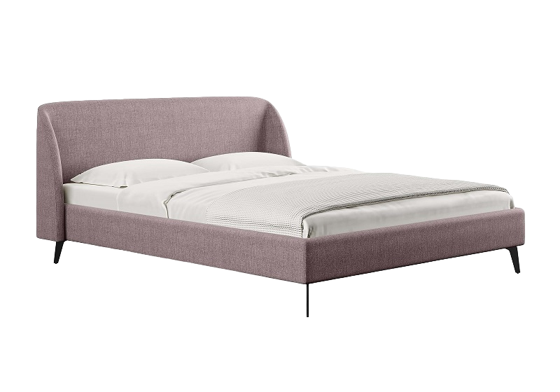 Мягкая кровать Rosa 160х200, кашемир розовый