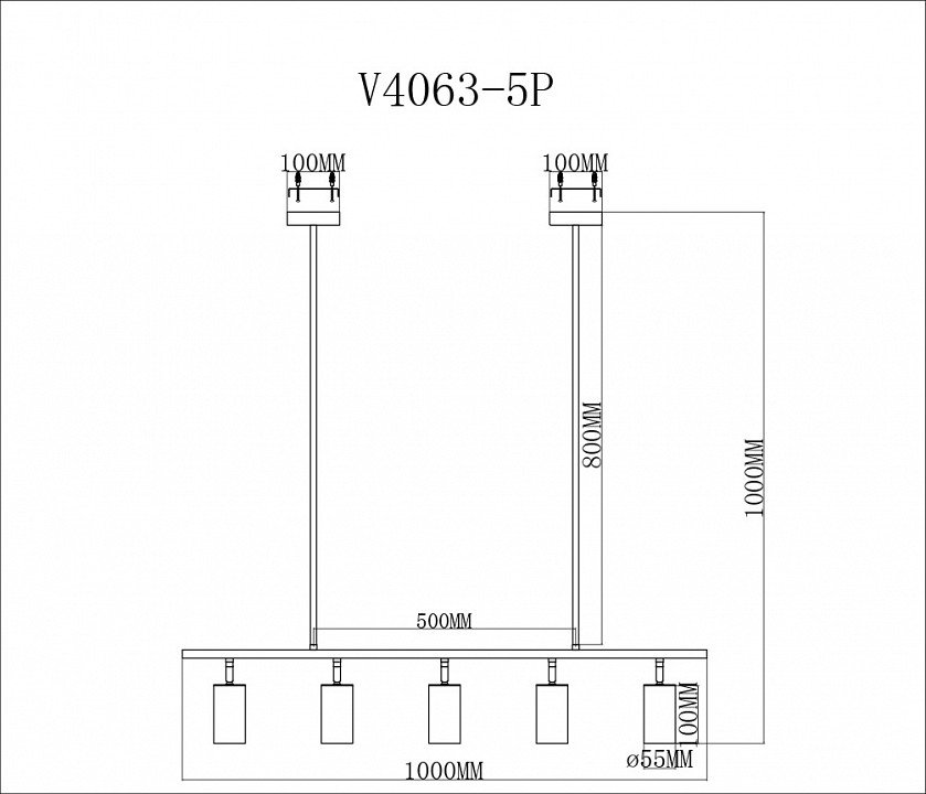 Подвесная люстра Moderli Section V4063-5P