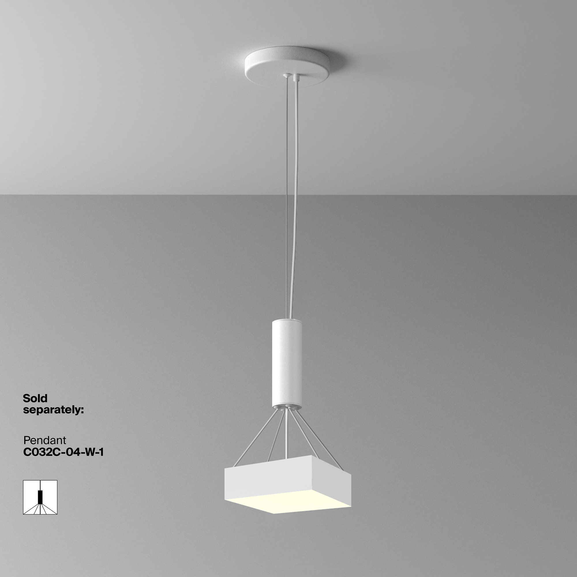 Потолочный светильник Technical C032CL-24W3K-SQ-W