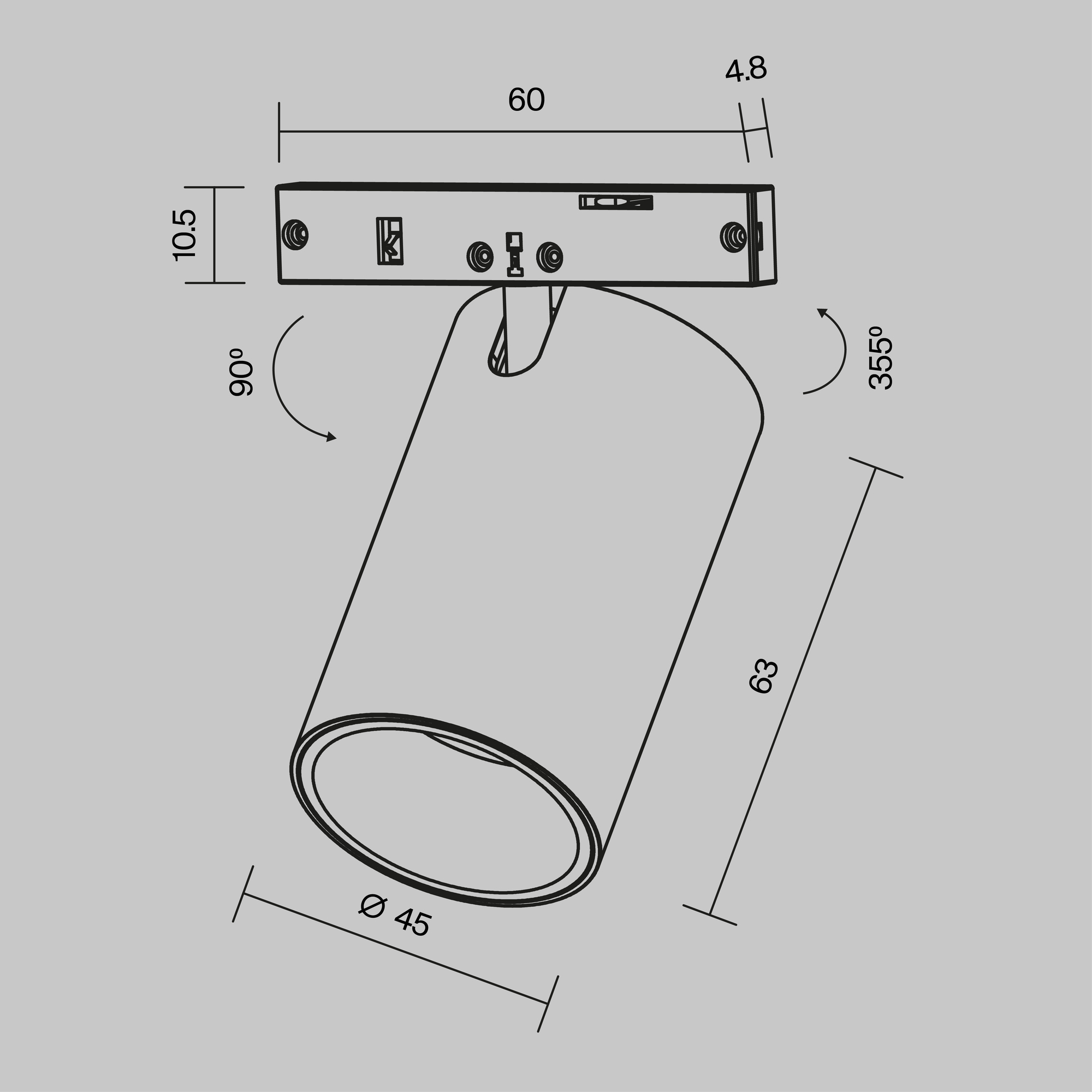 Трековый светильник Technical TR187-1-9W3K-M-B