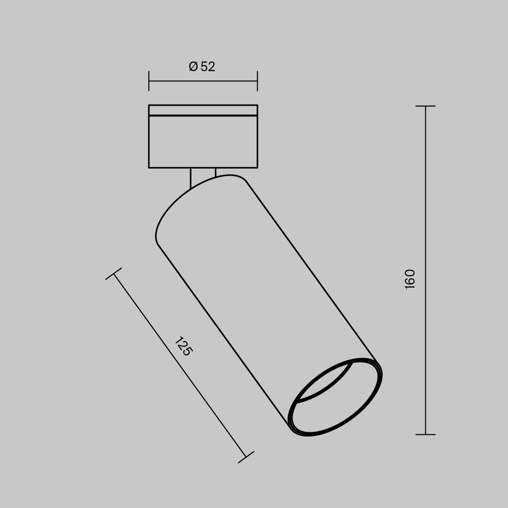 Потолочный светильник Technical C055CL-L12W3K-W-BS