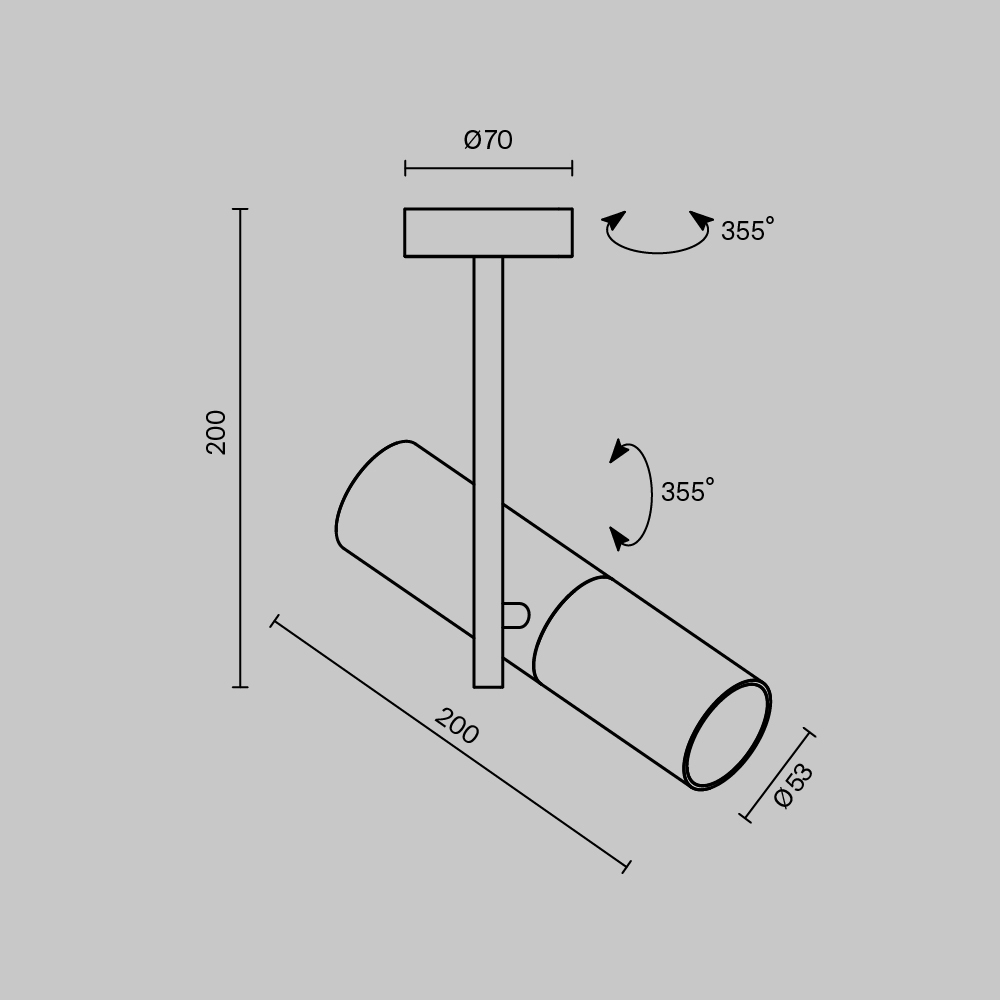 Потолочный светильник Technical C020CL-01B