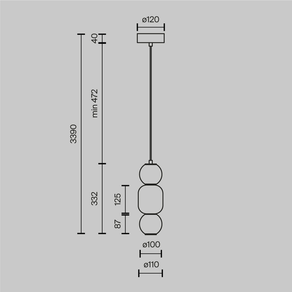 Подвесной светильник Maytoni MOD273PL-L16CH3K