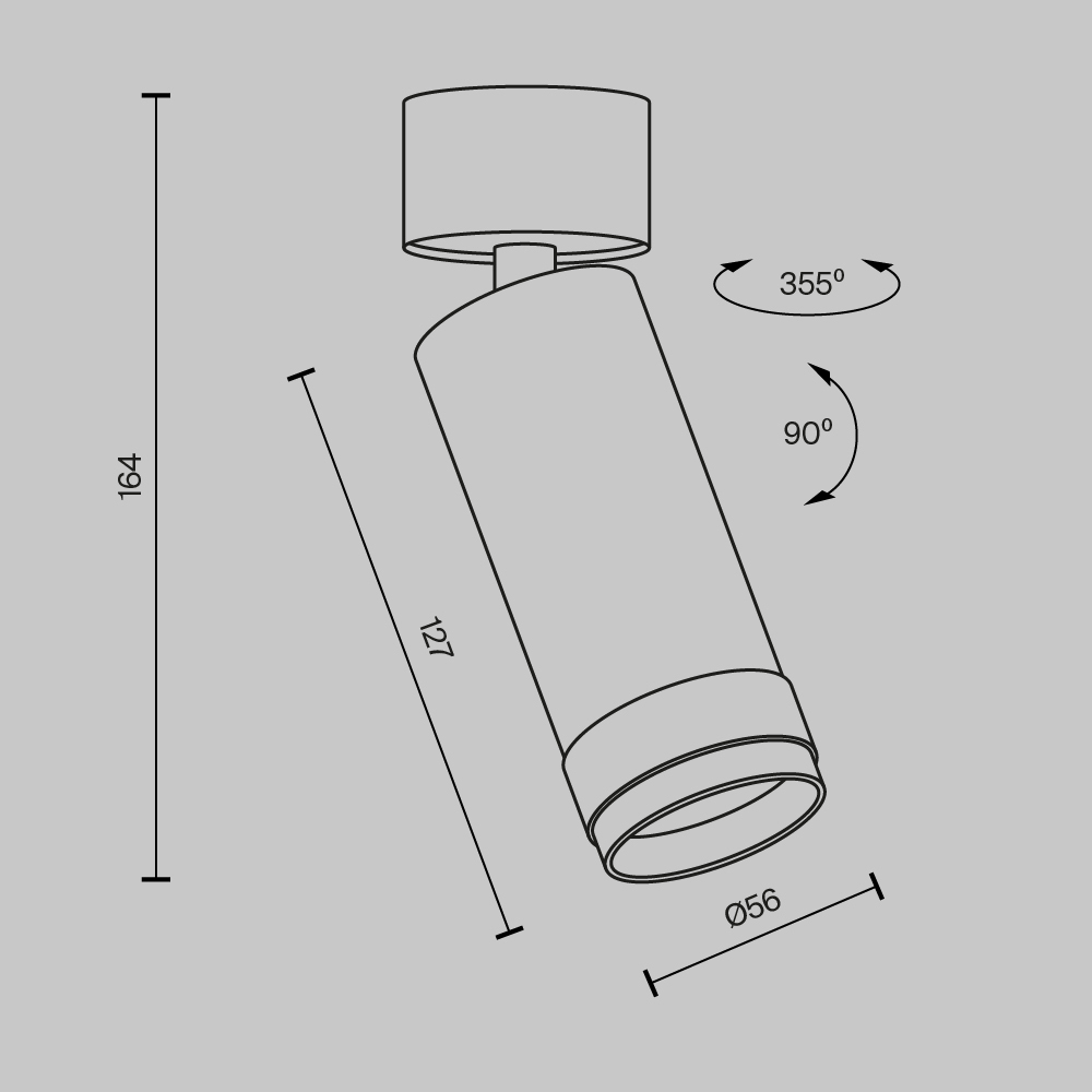 Потолочный светильник Technical C055CL-L12W3K-Z-B