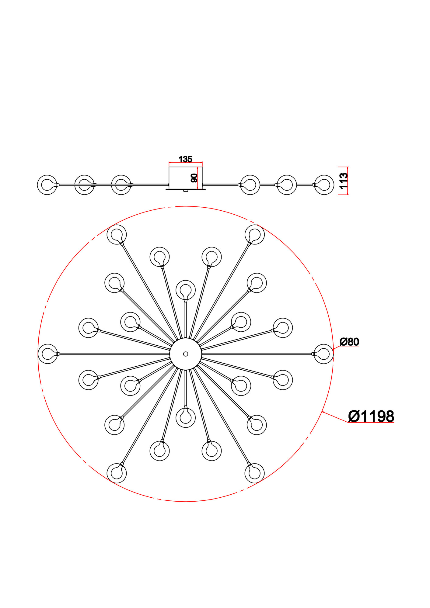 Потолочный светильник Freya FR5242CL-24BS1