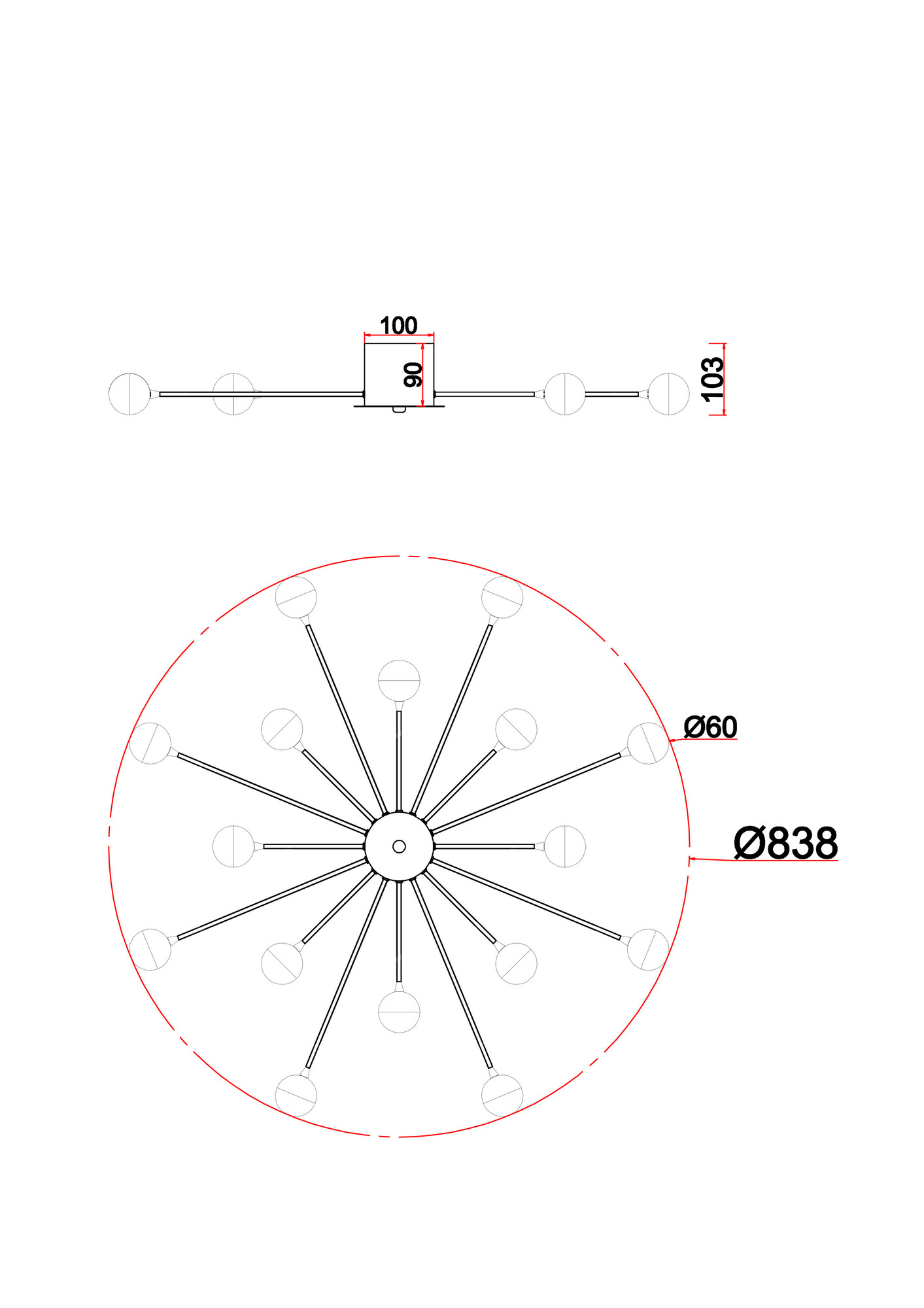 Потолочный светильник Freya FR5242CL-16BS