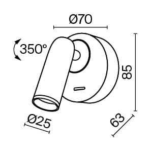 Настенный светильник (бра) Technical C038WL-L3W3K