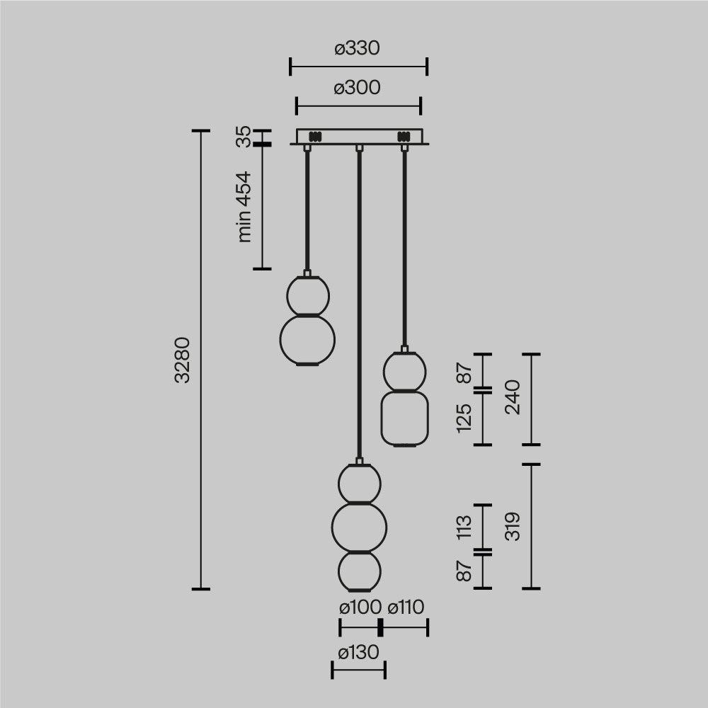 Подвесной светильник Maytoni MOD273PL-L33G3K