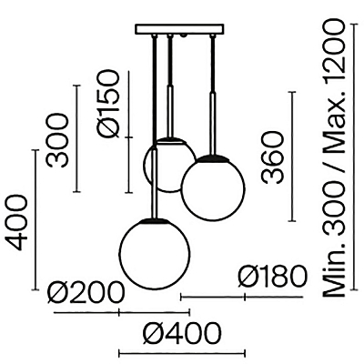 изображение Подвесной светильник Maytoni MOD321PL-03B