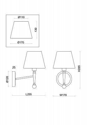 изображение Настенный светильник (бра) Freya FR5190WL-01BS1