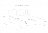 Мягкая кровать Valencia 180х200 с подъемным механизмом, велюр Эвита латте
