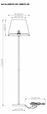 фото Торшер Arte Lamp Elba A2581PN-1CC