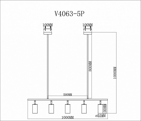 изображение Подвесная люстра Moderli Section V4063-5P