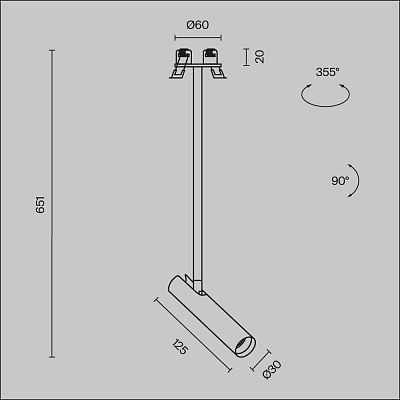 изображение Подвесной светильник Technical P141RS-L125-6W3K-W