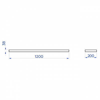 фотография Полка Long 120 черное дерево