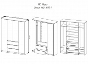 Шкаф «Мори» МШ 1600.1 (МП) белый