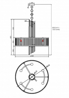 изображение Подвесной светильник Maytoni MOD174PL-06G