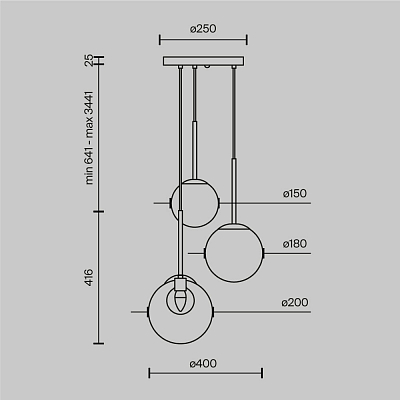 изображение Подвесной светильник Maytoni MOD521PL-03G