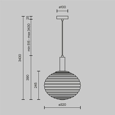 изображение Подвесной светильник Maytoni MOD268PL-01B