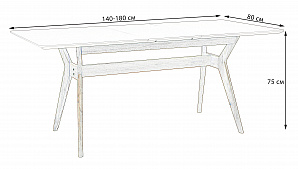 Стол Нарвик раскладной 140-180 ОРЕХ-Мрамор Бьянко