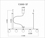 Подвесная люстра Moderli Sector V3080-5P