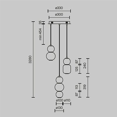 изображение Подвесной светильник Maytoni MOD273PL-L33G3K