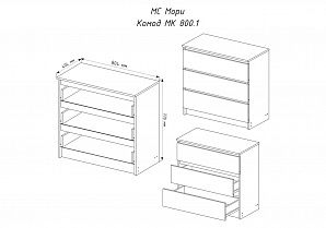 Комод МК 800.1 (МП) графит