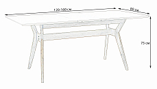Стол Нарвик раскладной 120-160 ОРЕХ-Белый